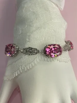 Pink Cubic Zirconia (CZ) Edwardian Bracelet #B70