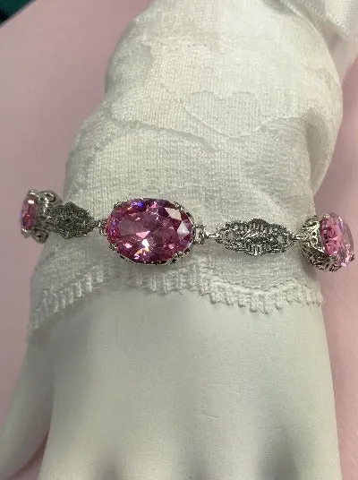 Pink Cubic Zirconia (CZ) Edwardian Bracelet #B70