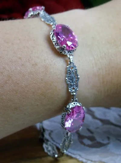 Pink Cubic Zirconia (CZ) Edwardian Bracelet #B70