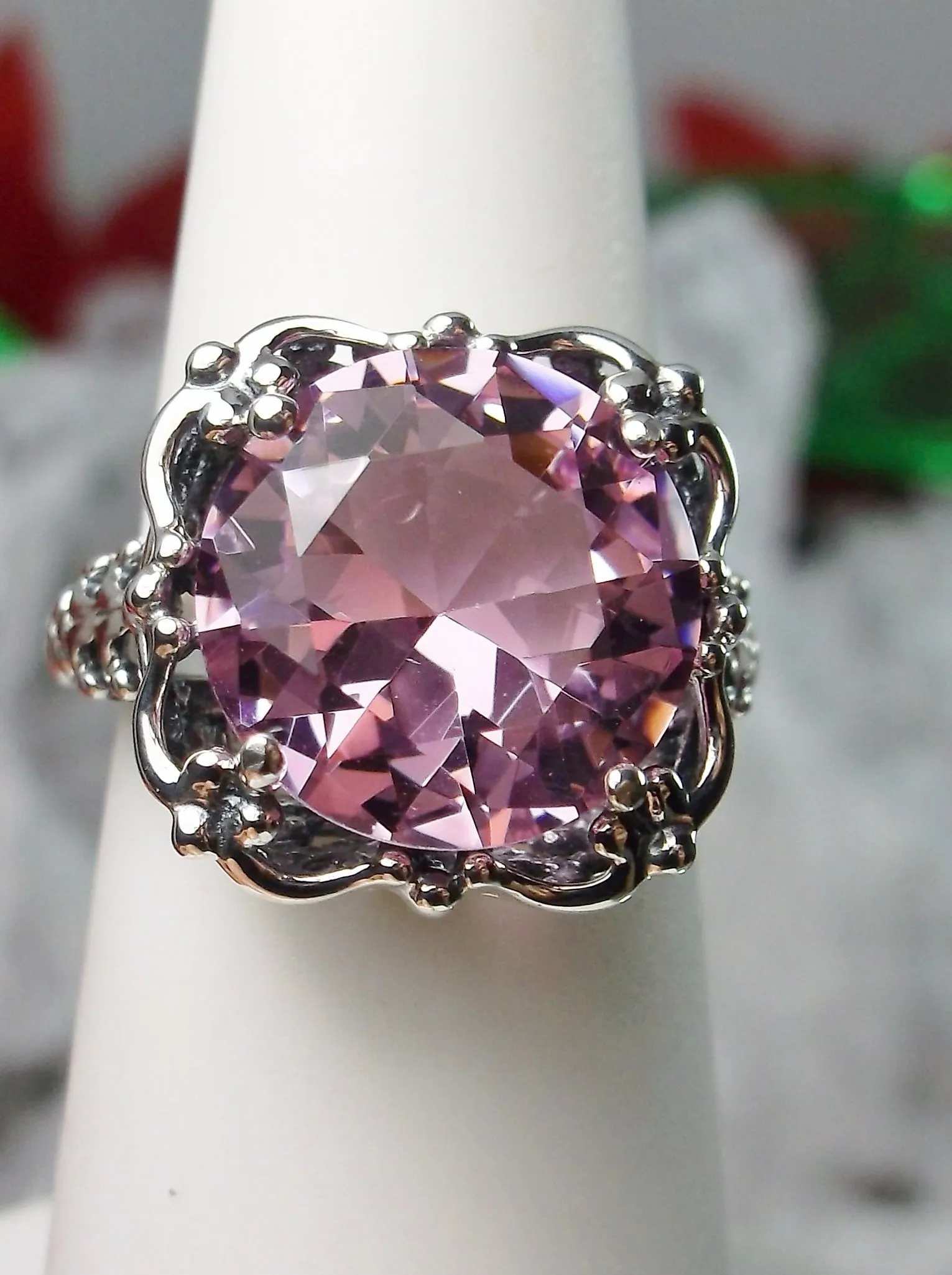 Pink Topaz Victorian Ring #D103