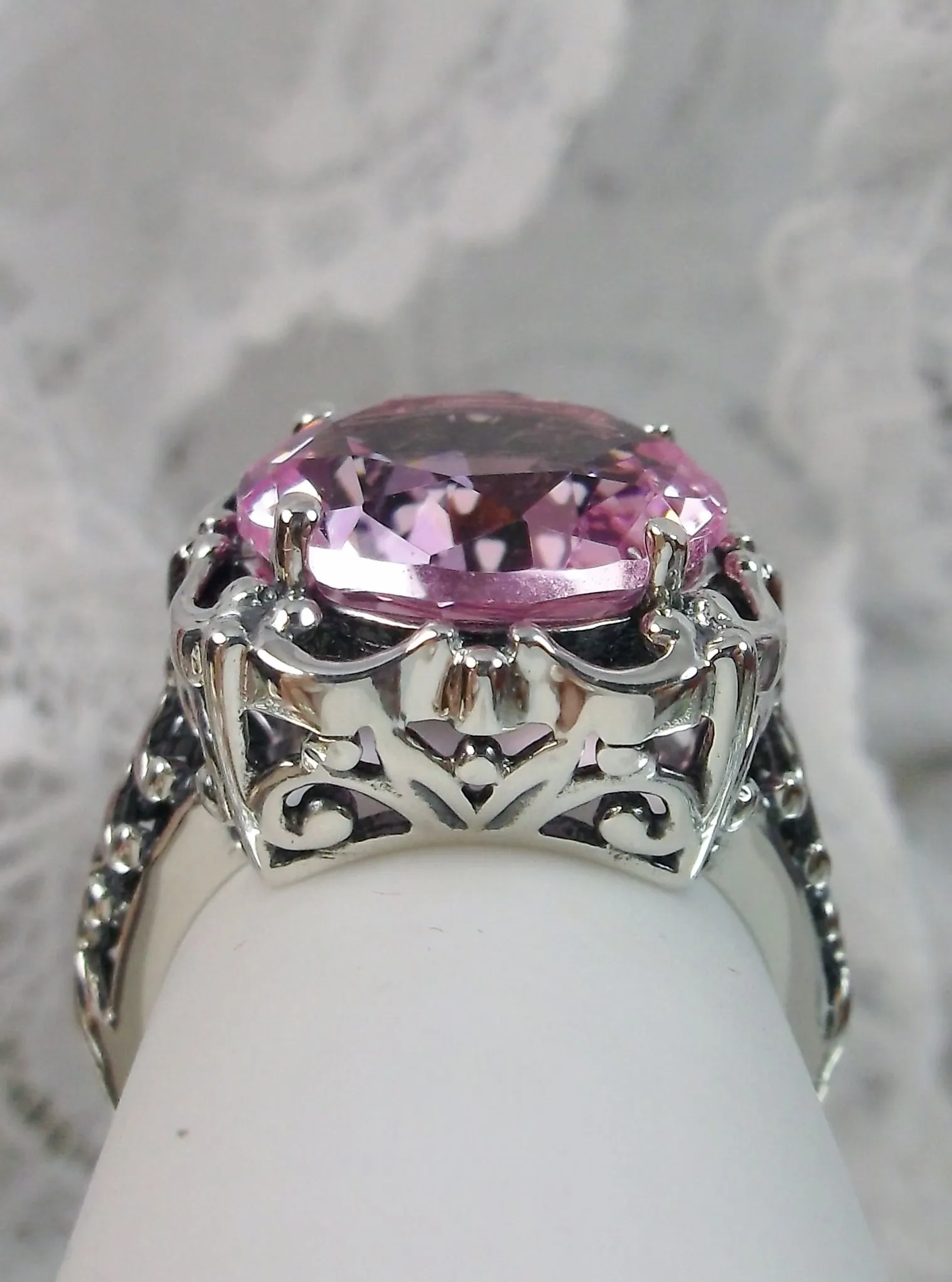 Pink Topaz Victorian Ring #D103