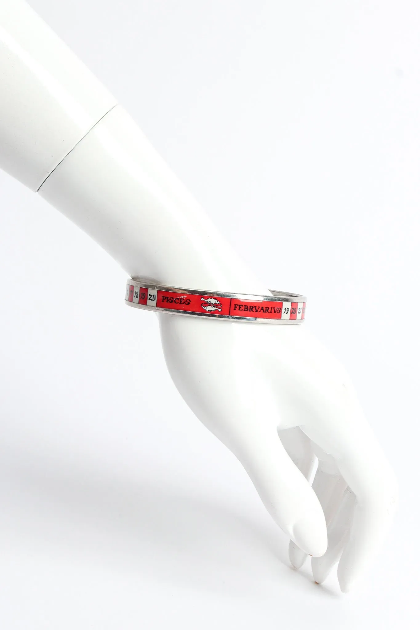 Pisces Sign Calender Narrow Enamel Bracelet