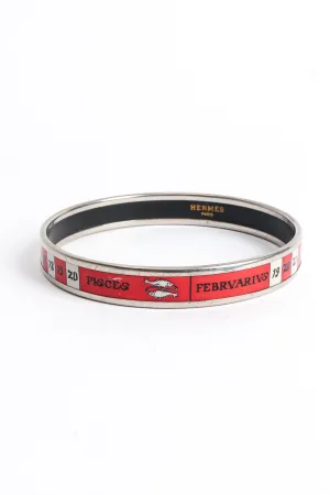Pisces Sign Calender Narrow Enamel Bracelet