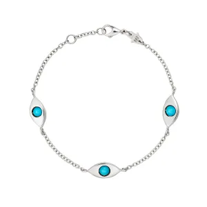 Plane Three Eyes Solid Gold Bracelet