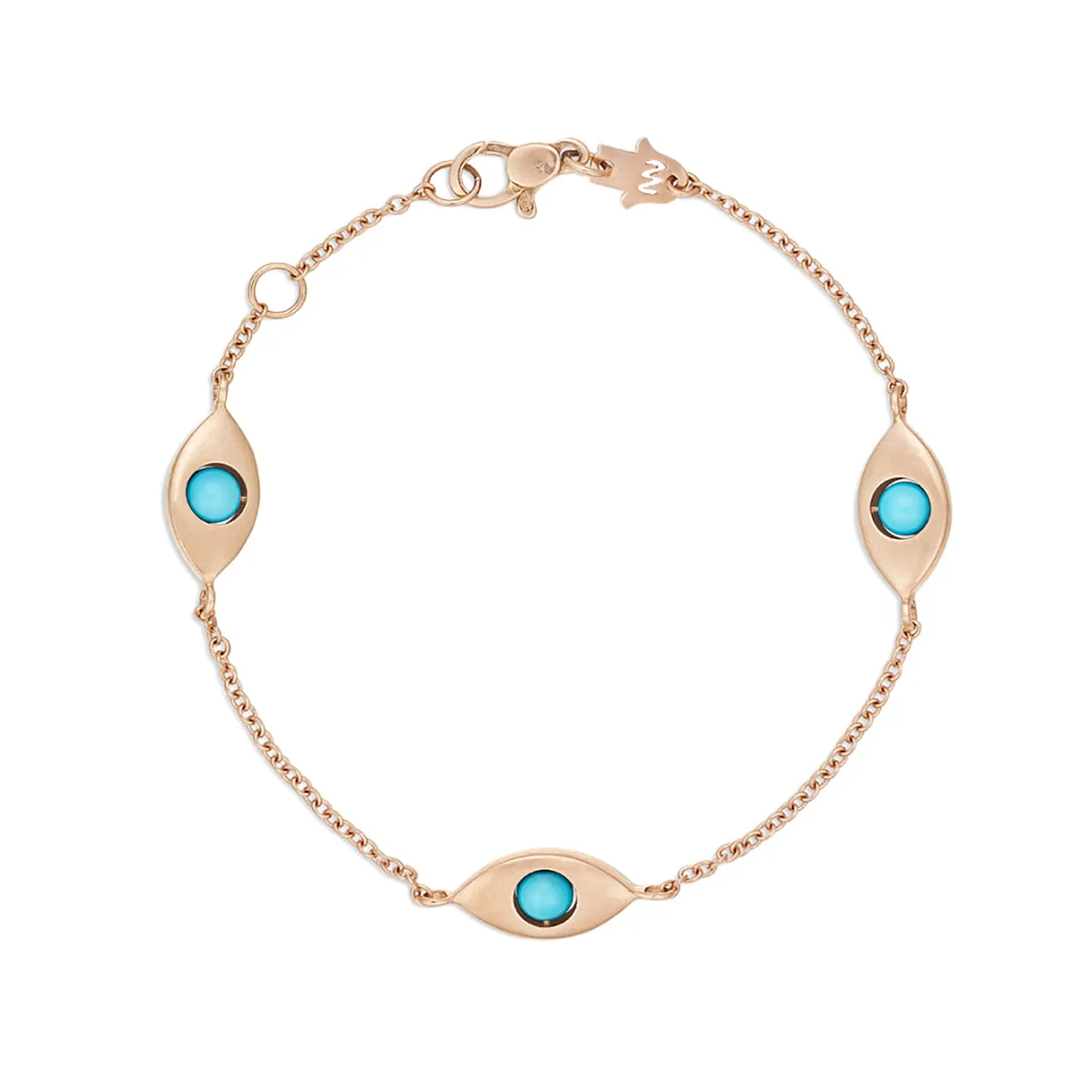 Plane Three Eyes Solid Gold Bracelet