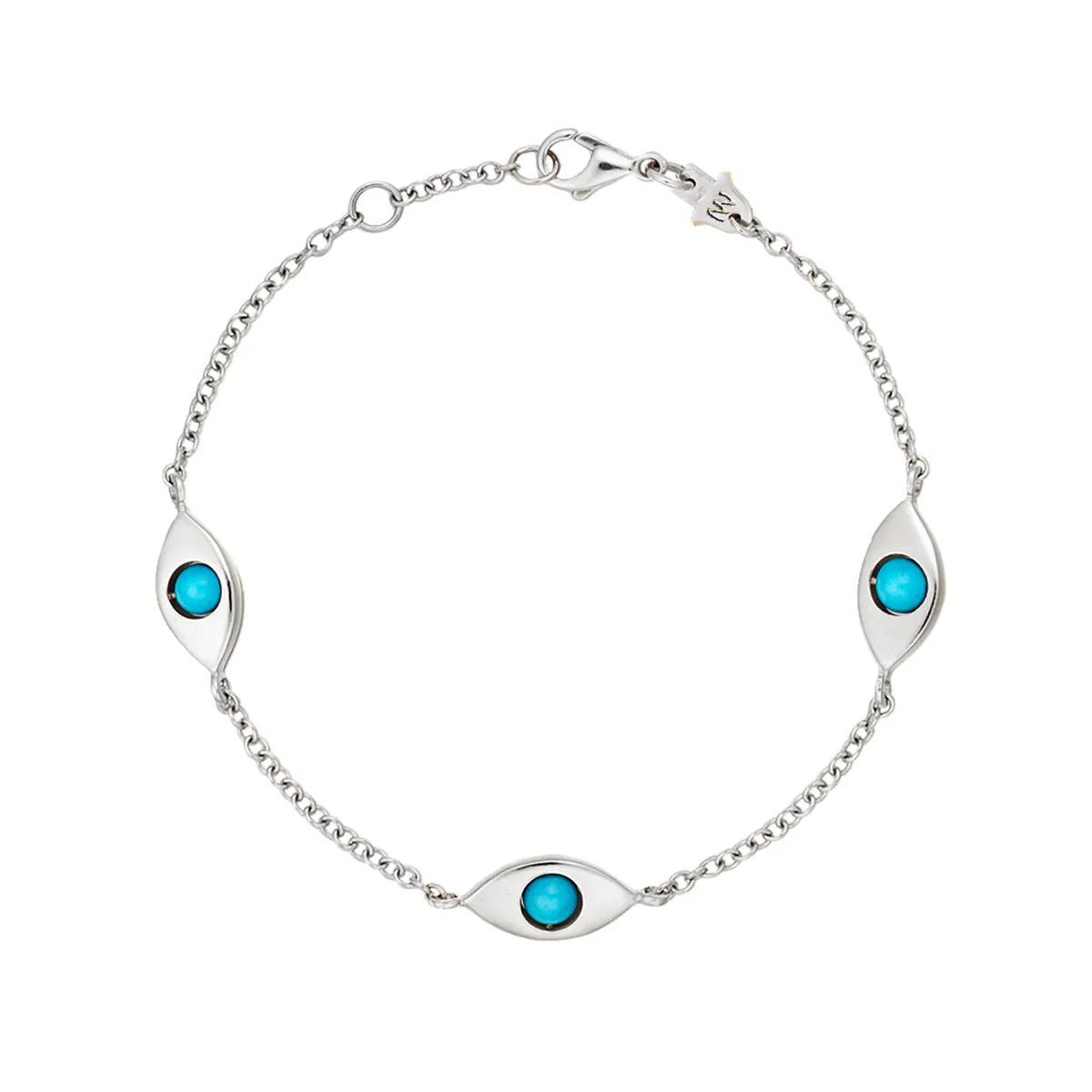 Plane Three Eyes Solid Gold Bracelet