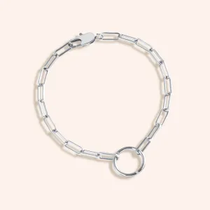 "Treasures" Thin Link Chain & Charm Holder Bracelet - 8" in Length