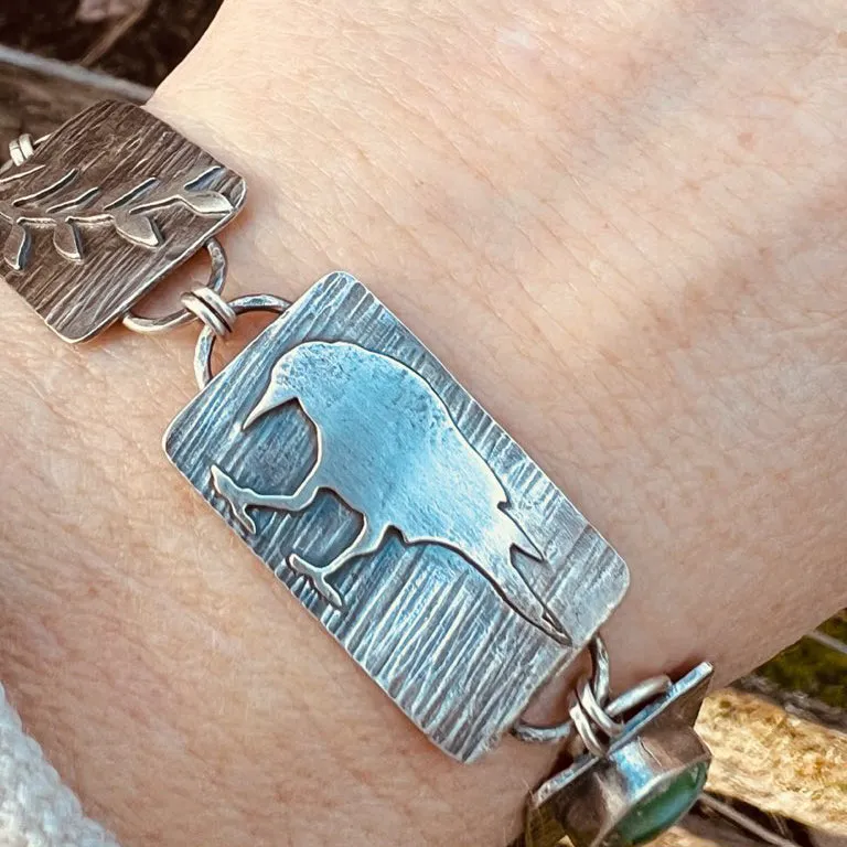 Raven Magic Sterling Silver & Sonoran Gold Turquoise Bracelet