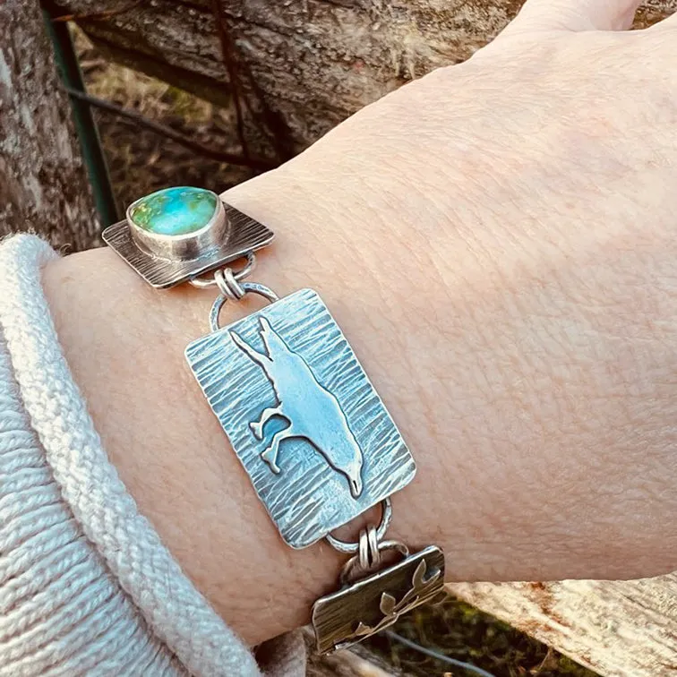 Raven Magic Sterling Silver & Sonoran Gold Turquoise Bracelet