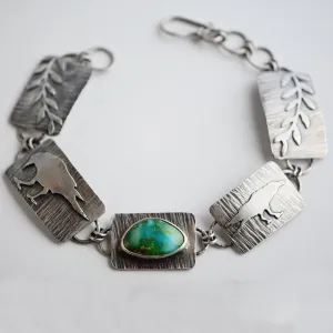 Raven Magic Sterling Silver & Sonoran Gold Turquoise Bracelet