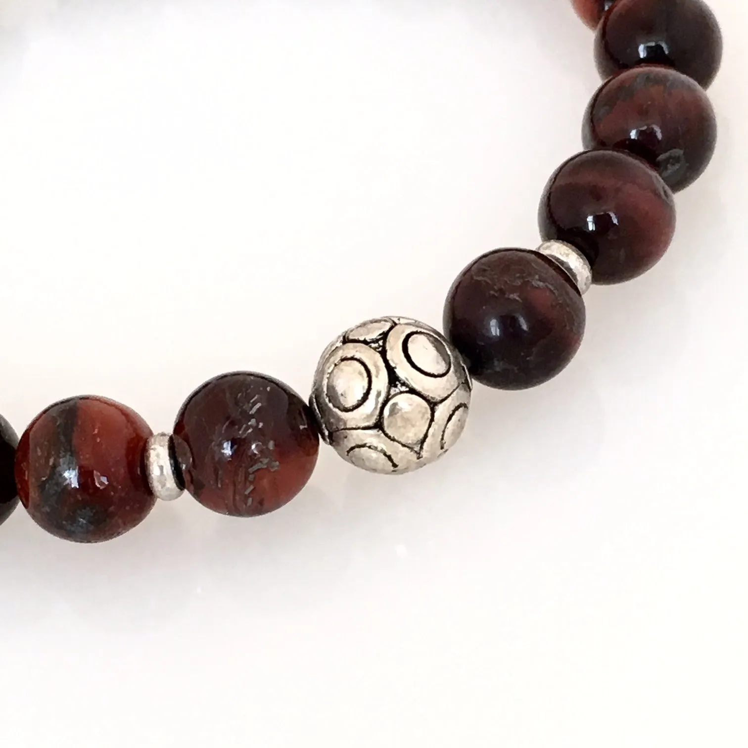 Red Tiger's Eye Men's Bracelet