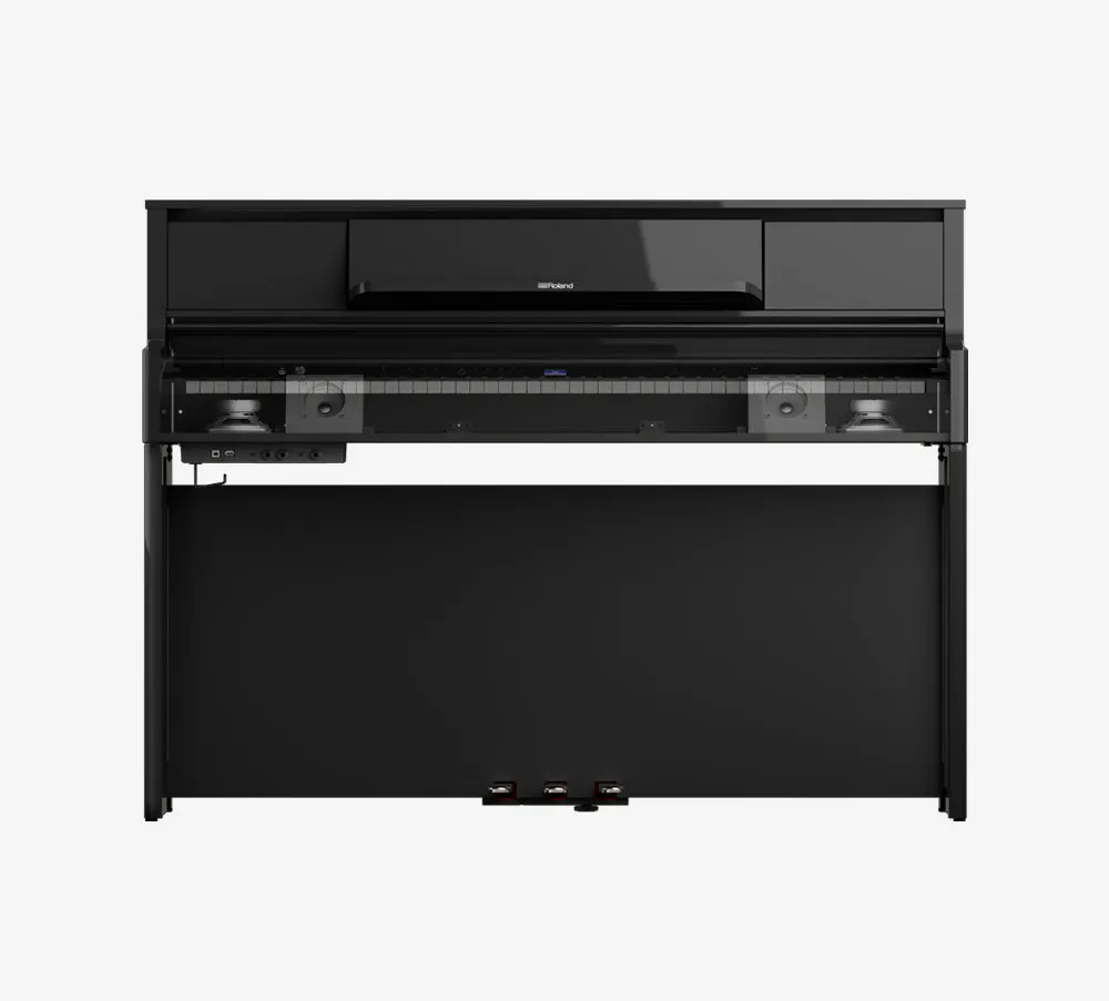 Roland LX-5-PE Digital Upright Piano Polished Ebony Bundle