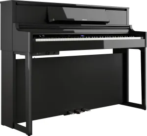Roland LX-5-PE Digital Upright Piano Polished Ebony Bundle