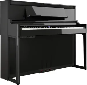 Roland LX-6-PE Digital Upright Piano Polished Ebony Bundle