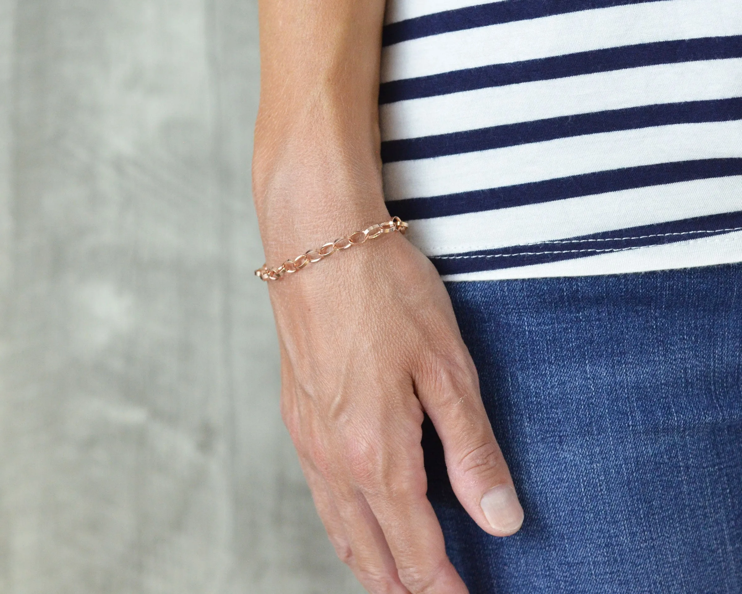 ROSE GOLD VERMEIL CHARM BRACELET - MINI w/ LOBSTER CLASP
