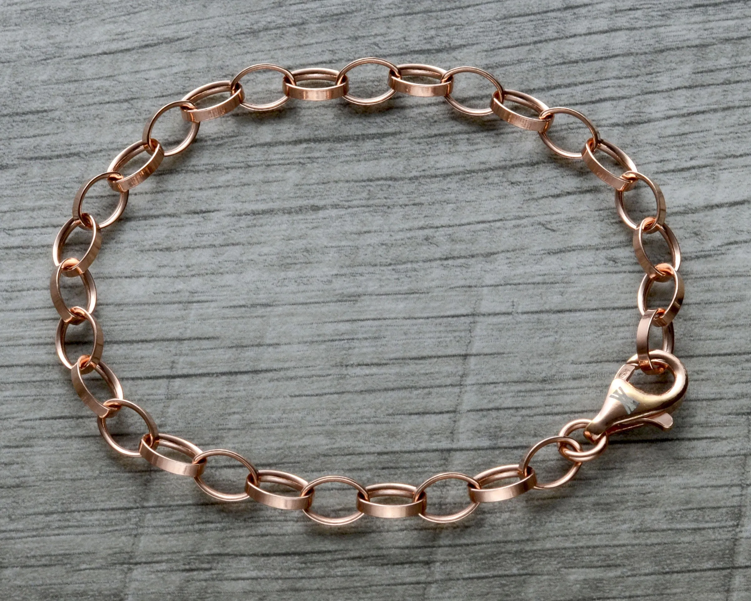 ROSE GOLD VERMEIL CHARM BRACELET - MINI w/ LOBSTER CLASP