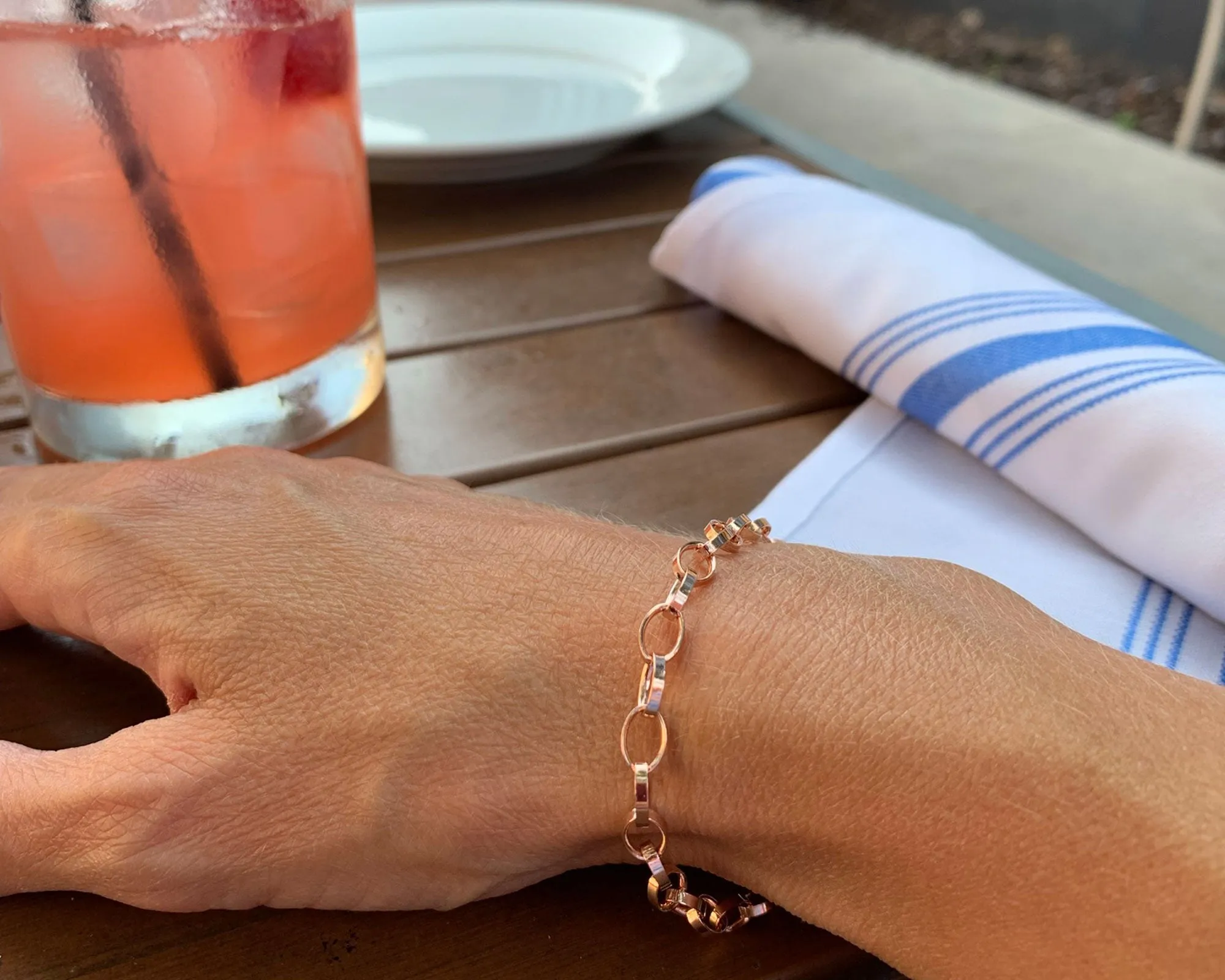 ROSE GOLD VERMEIL CHARM BRACELET - MINI w/ LOBSTER CLASP