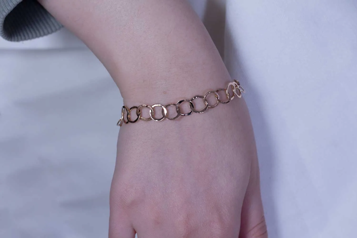 Round Chain Link Bracelet, Rose gold 14k, 18k