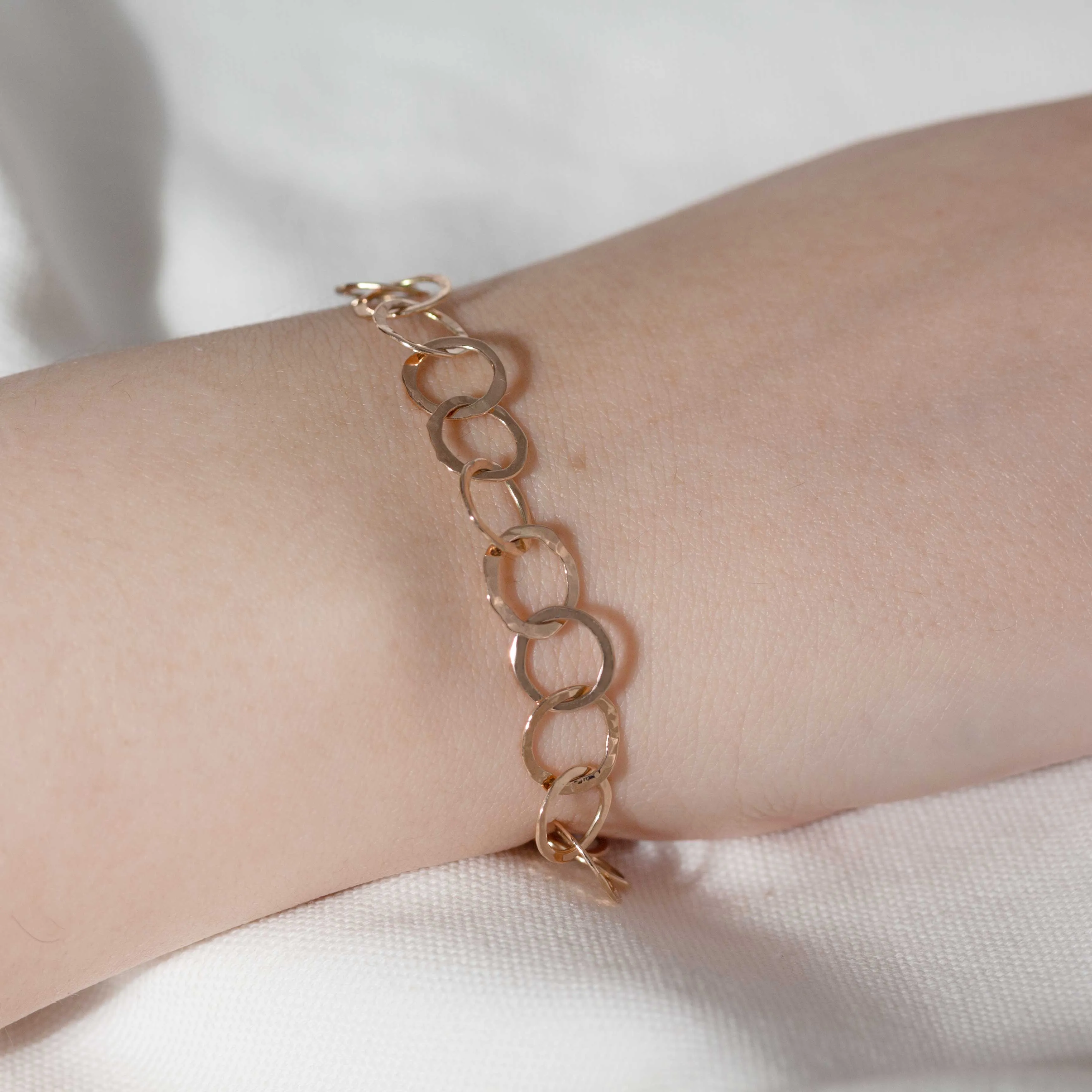 Round Chain Link Bracelet, Rose gold 14k, 18k