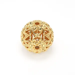 Round Designer Solid Gold 14k Solid Gold 18k Solid Gold Handmade Gold Spacer Bead Jewelry Making Supply 10mm