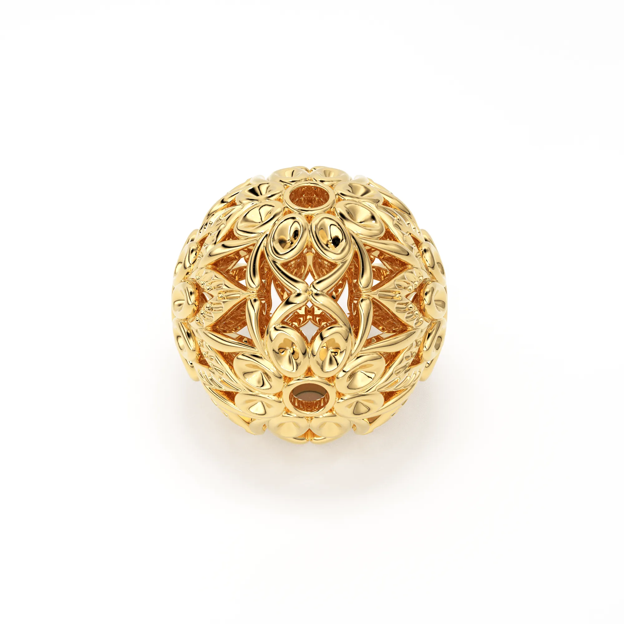 Round Designer Solid Gold 14k Solid Gold 18k Solid Gold Handmade Gold Spacer Bead Jewelry Making Supply 10mm