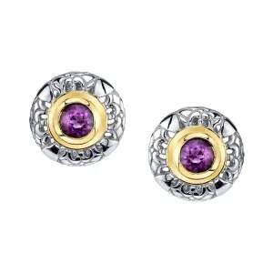 Round Gold and Silver Earrings