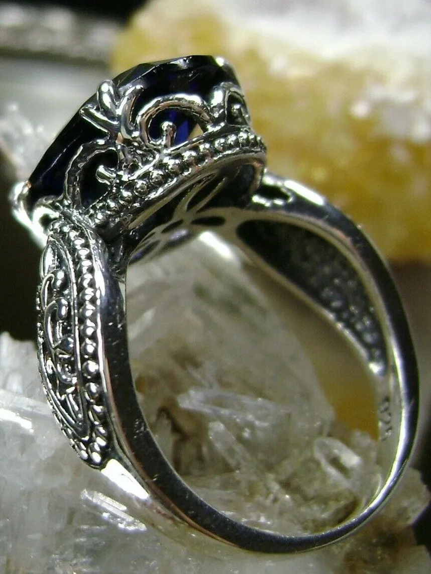 Sapphire Blue Gothic Ring #D133