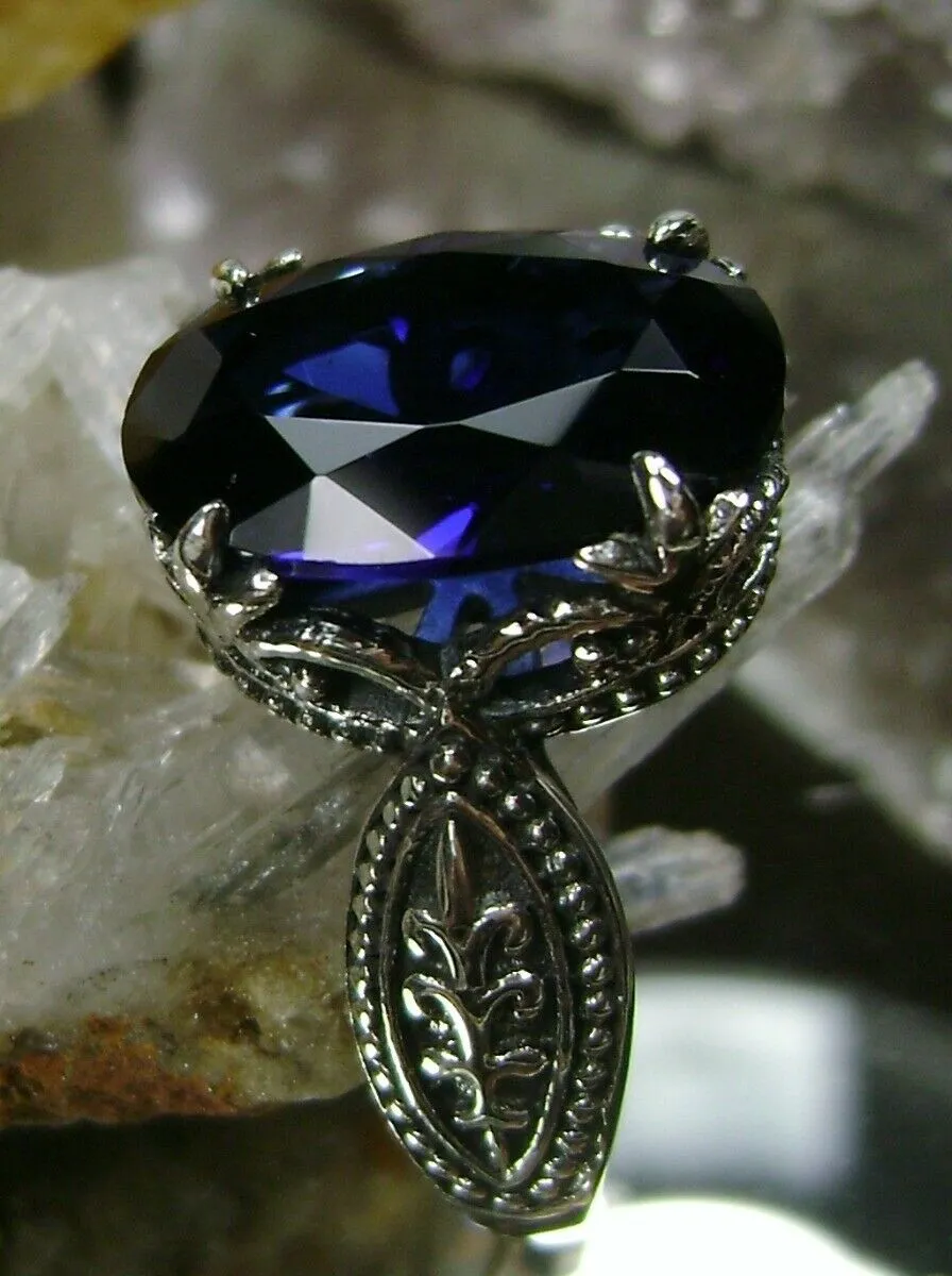 Sapphire Blue Gothic Ring #D133