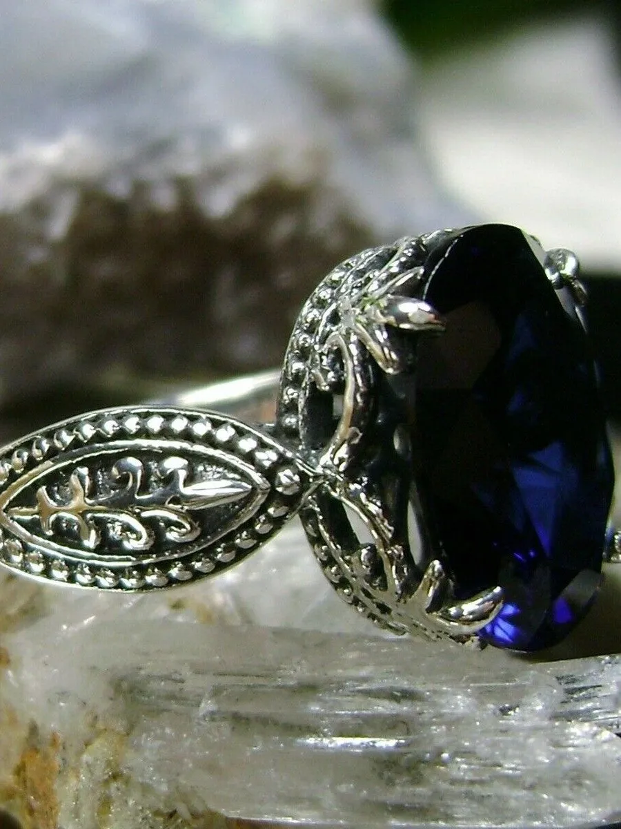 Sapphire Blue Gothic Ring #D133