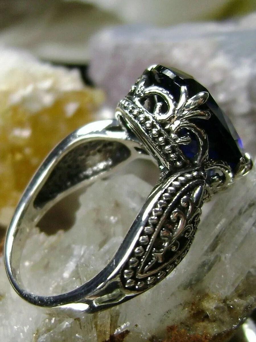 Sapphire Blue Gothic Ring #D133