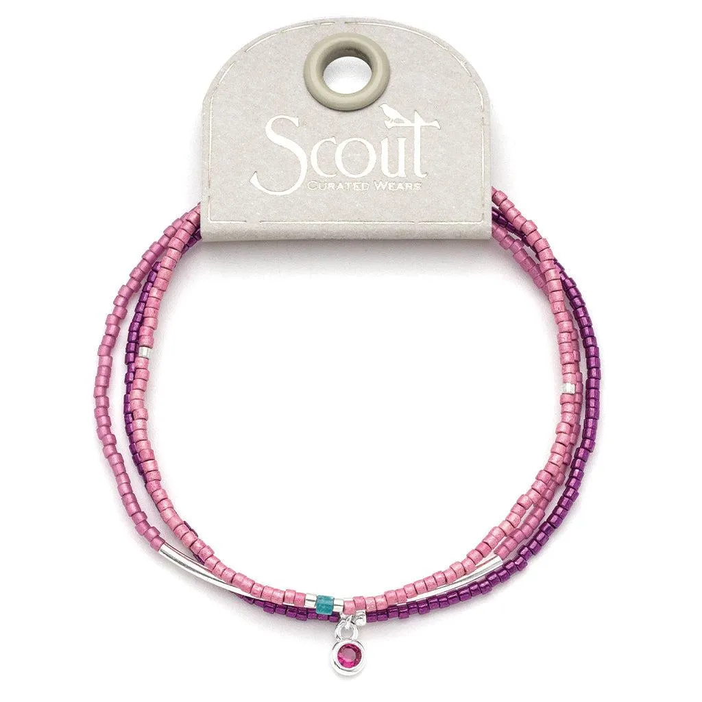 Scout Curated Wears Tonal Chromacolor Miyuki Bracelet Trio - Fuchsia/Silver