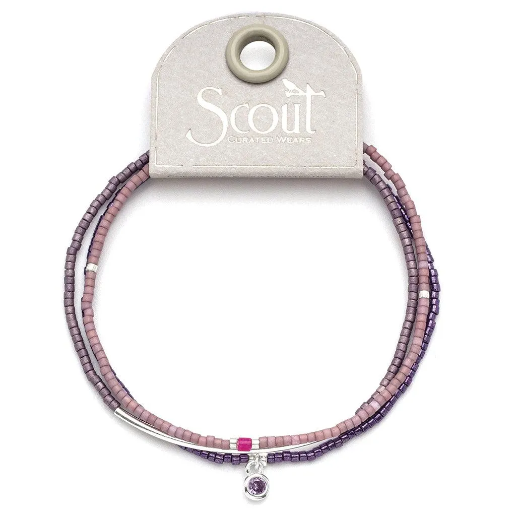 Scout Curated Wears Tonal Chromacolor Miyuki Bracelet Trio - Purple/Silver