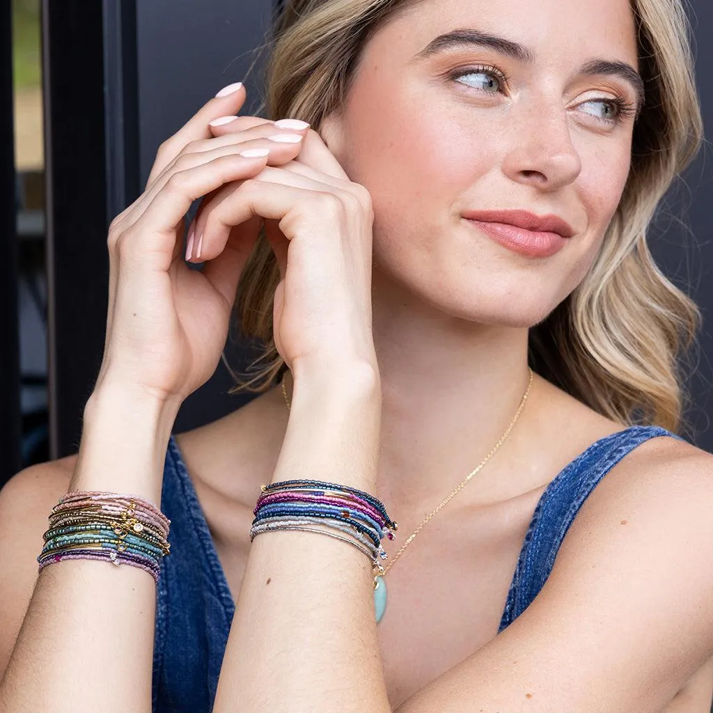 Scout Curated Wears Tonal Chromacolor Miyuki Bracelet Trio - Purple/Silver