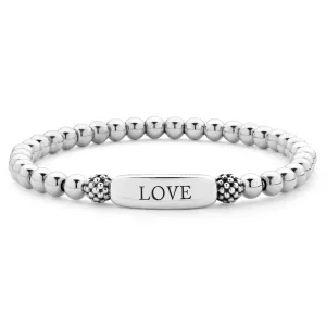 Signature Caviar Love Stretch Bead Bracelet