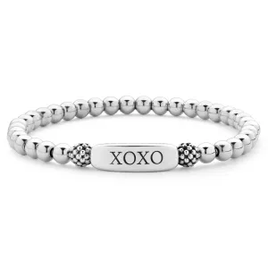 Signature Caviar XOXO Stretch Bead Bracelet