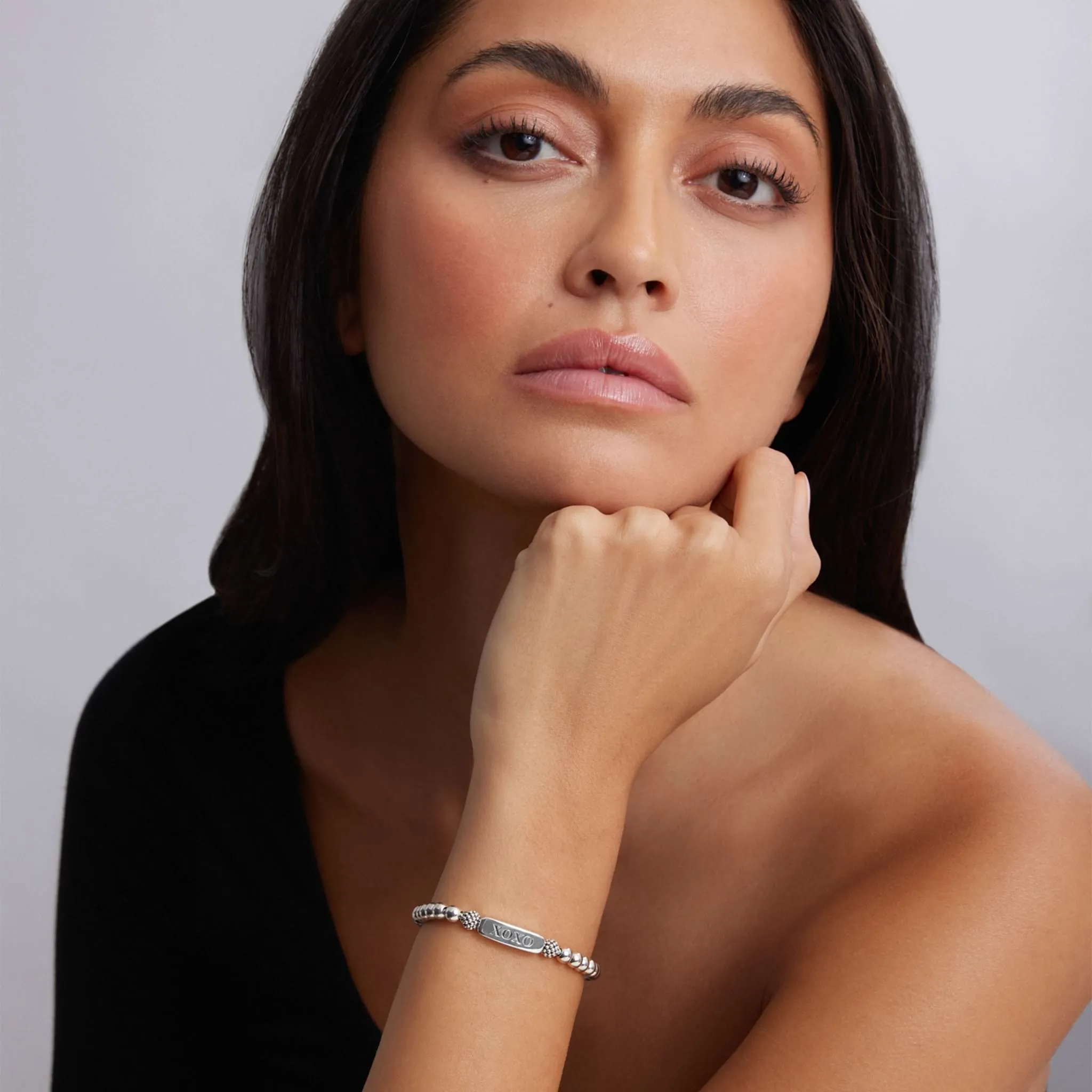 Signature Caviar XOXO Stretch Bead Bracelet