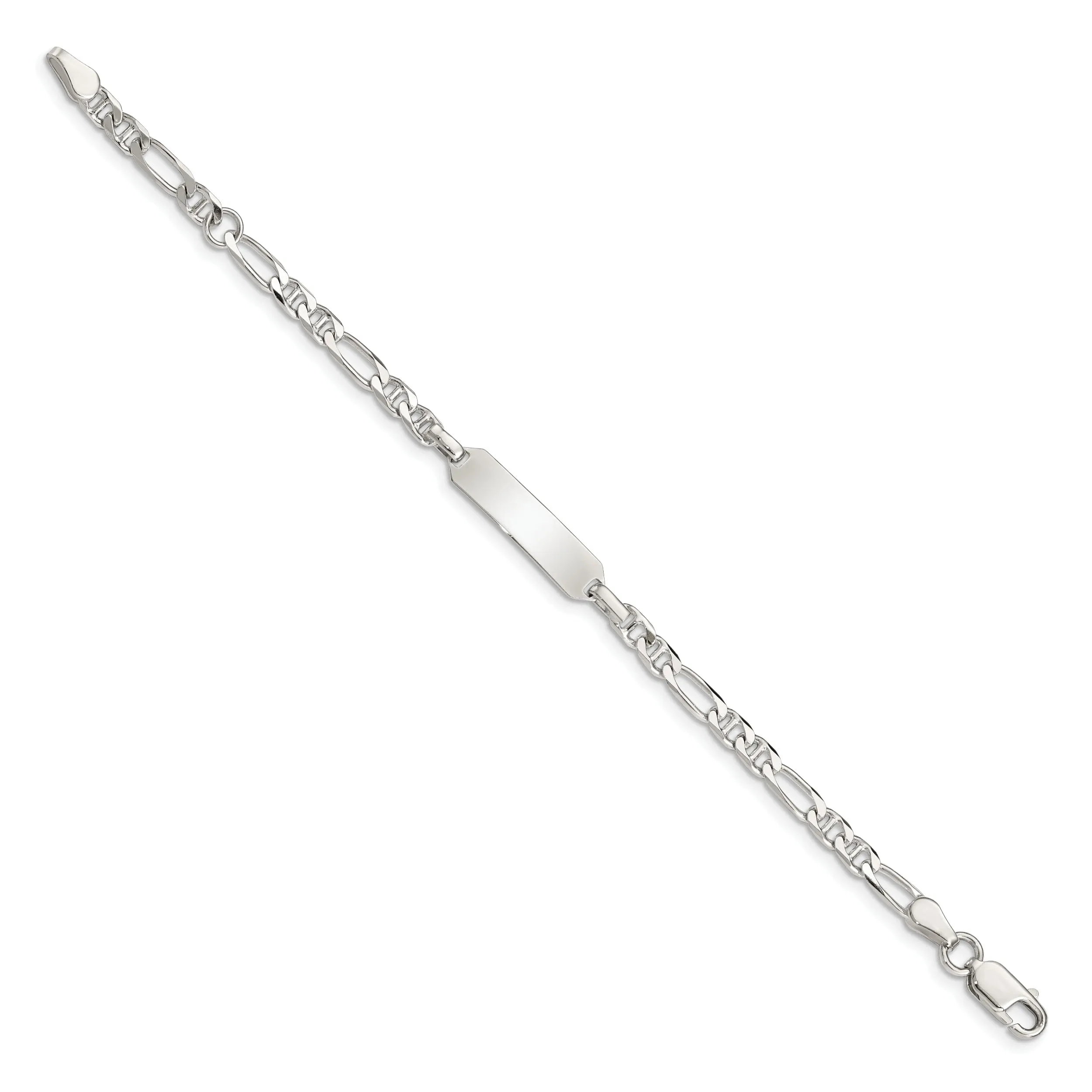 Silver Adjustable Child ID Anchor Link Bracelet