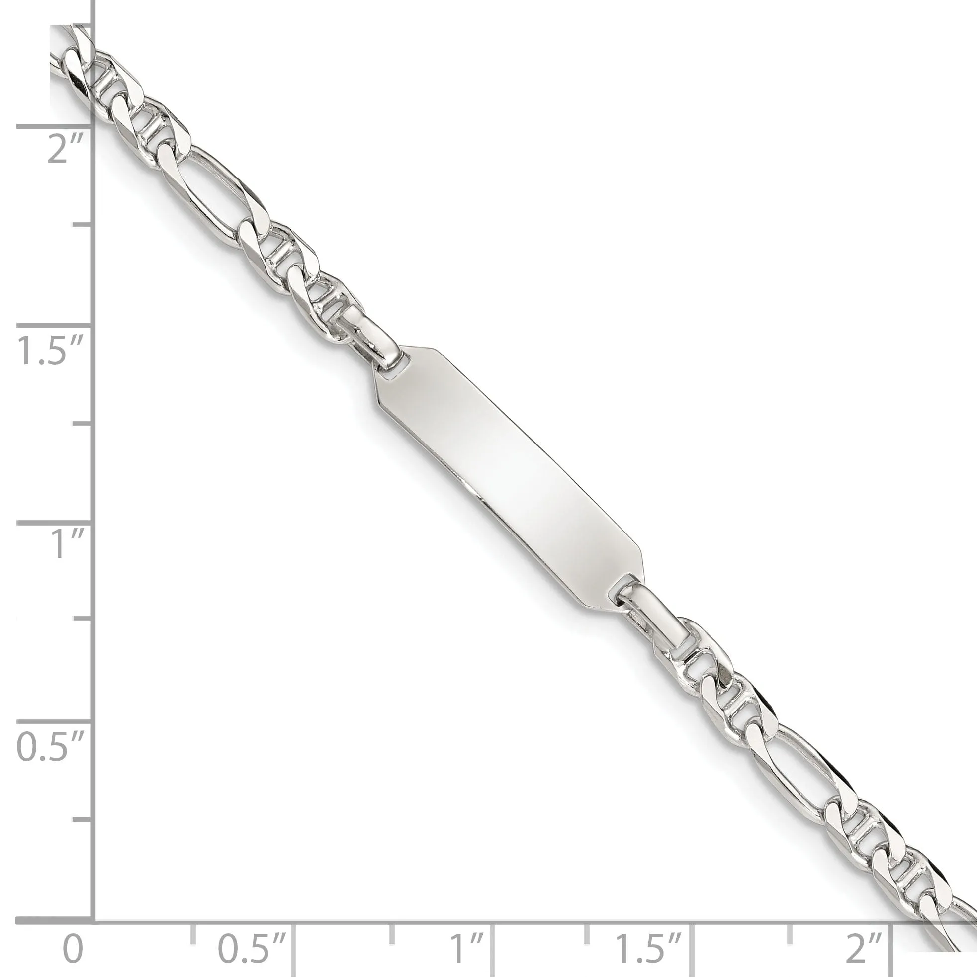 Silver Adjustable Child ID Anchor Link Bracelet