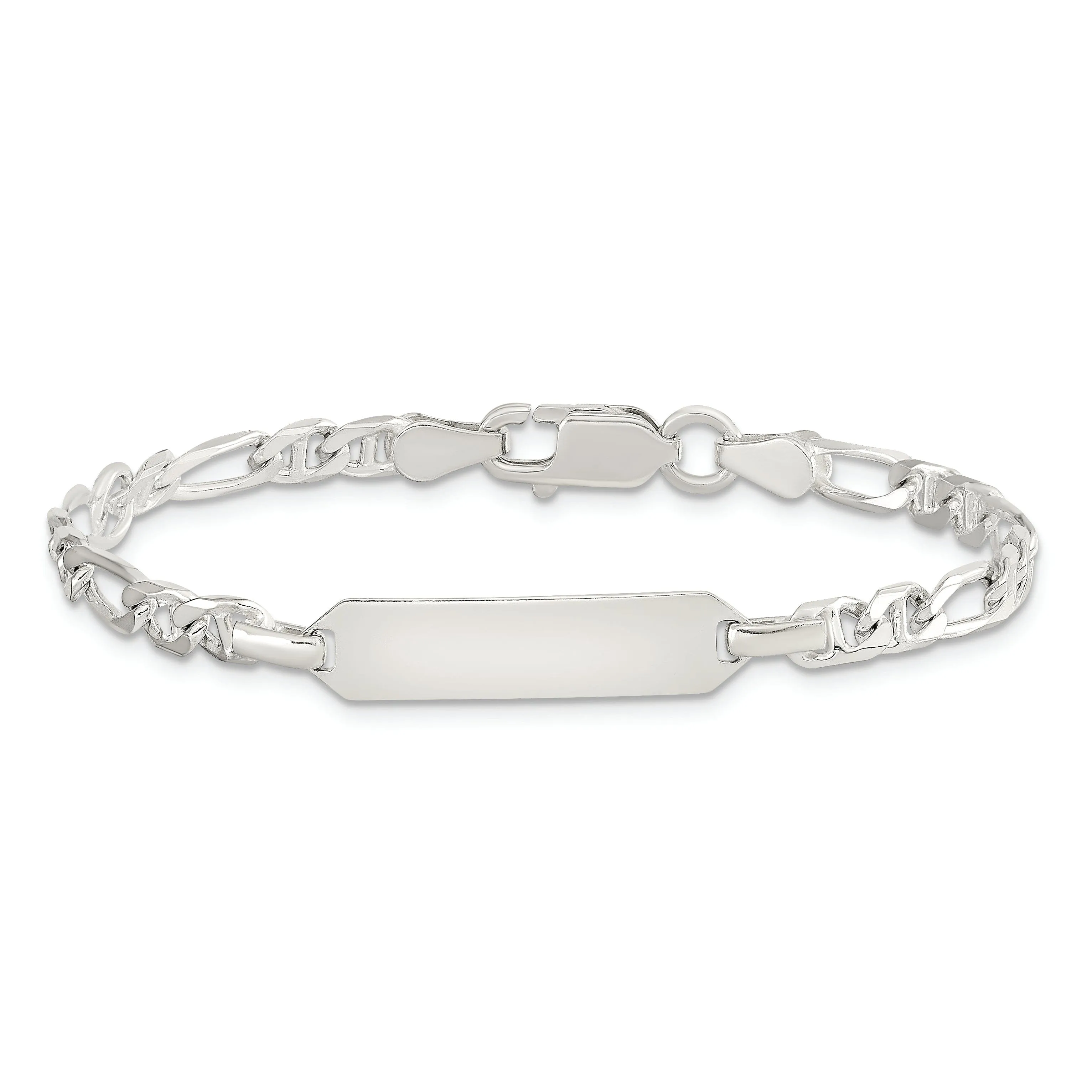 Silver Adjustable Child ID Anchor Link Bracelet