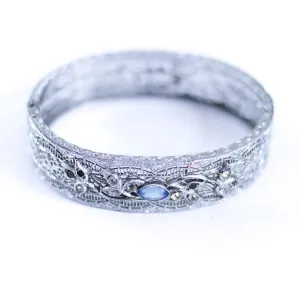 Silver and Blue Art Deco Bracelet