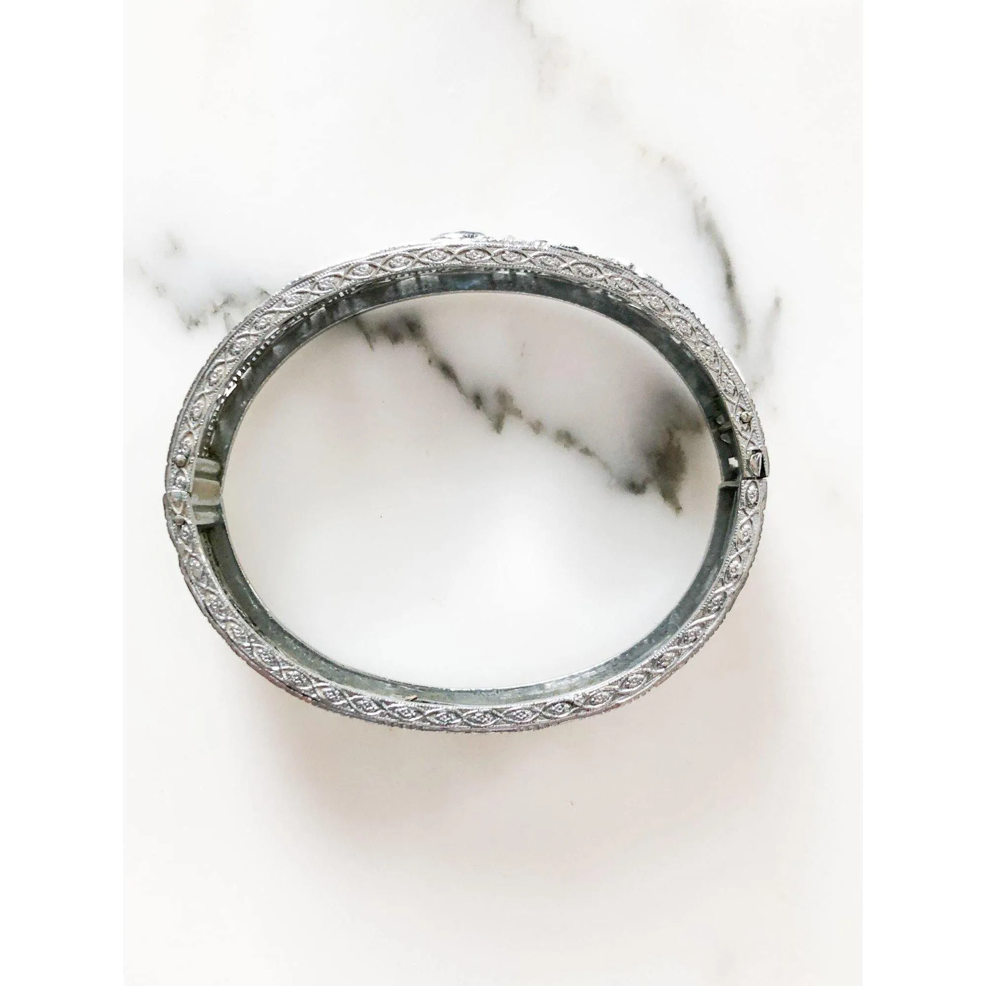 Silver and Blue Art Deco Bracelet