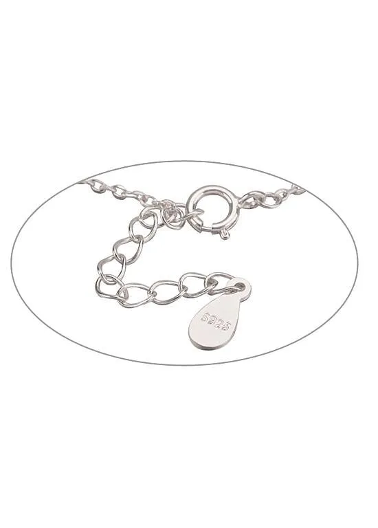 Silver Bracelet with White Lotus Flower