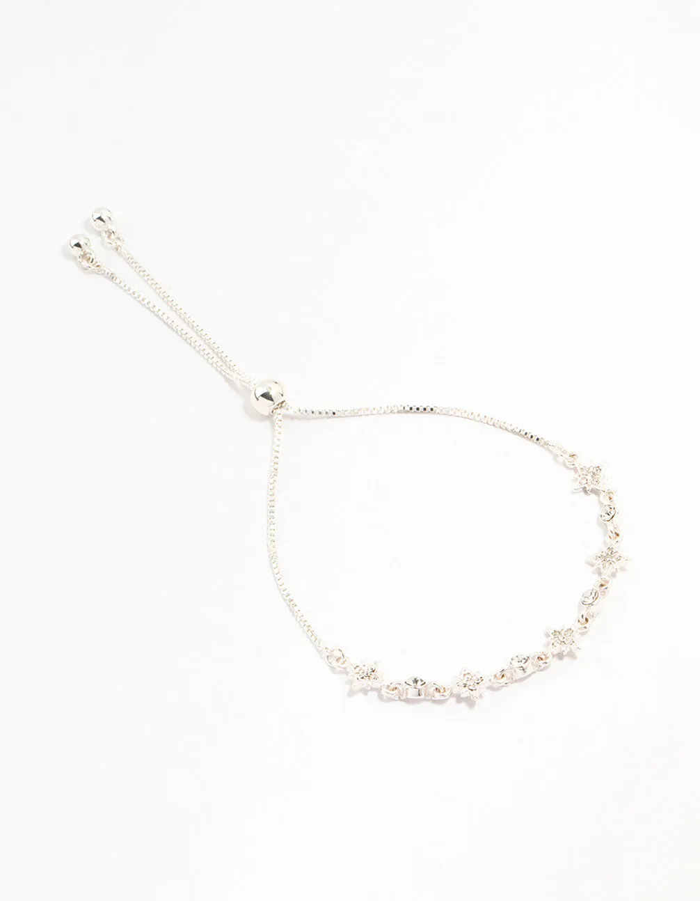 Silver Czech Bohemia Crystal Star Toggle Bracelet