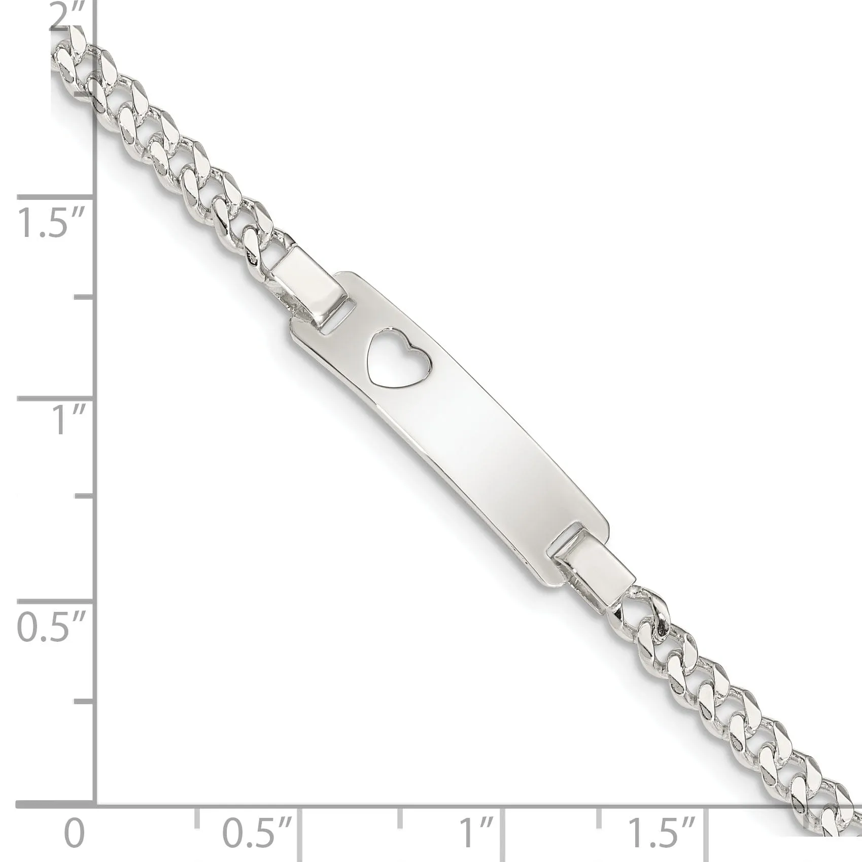 Silver Engravable Baby ID Cutout Heart Bracelet