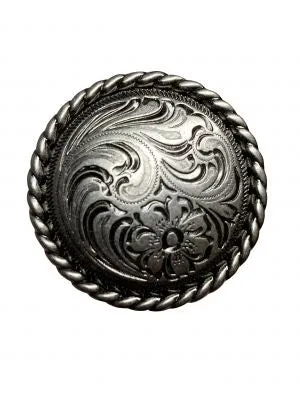 Silver engraved concho with Screw