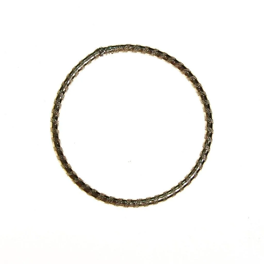 Silver Etched Bangle Bracelet