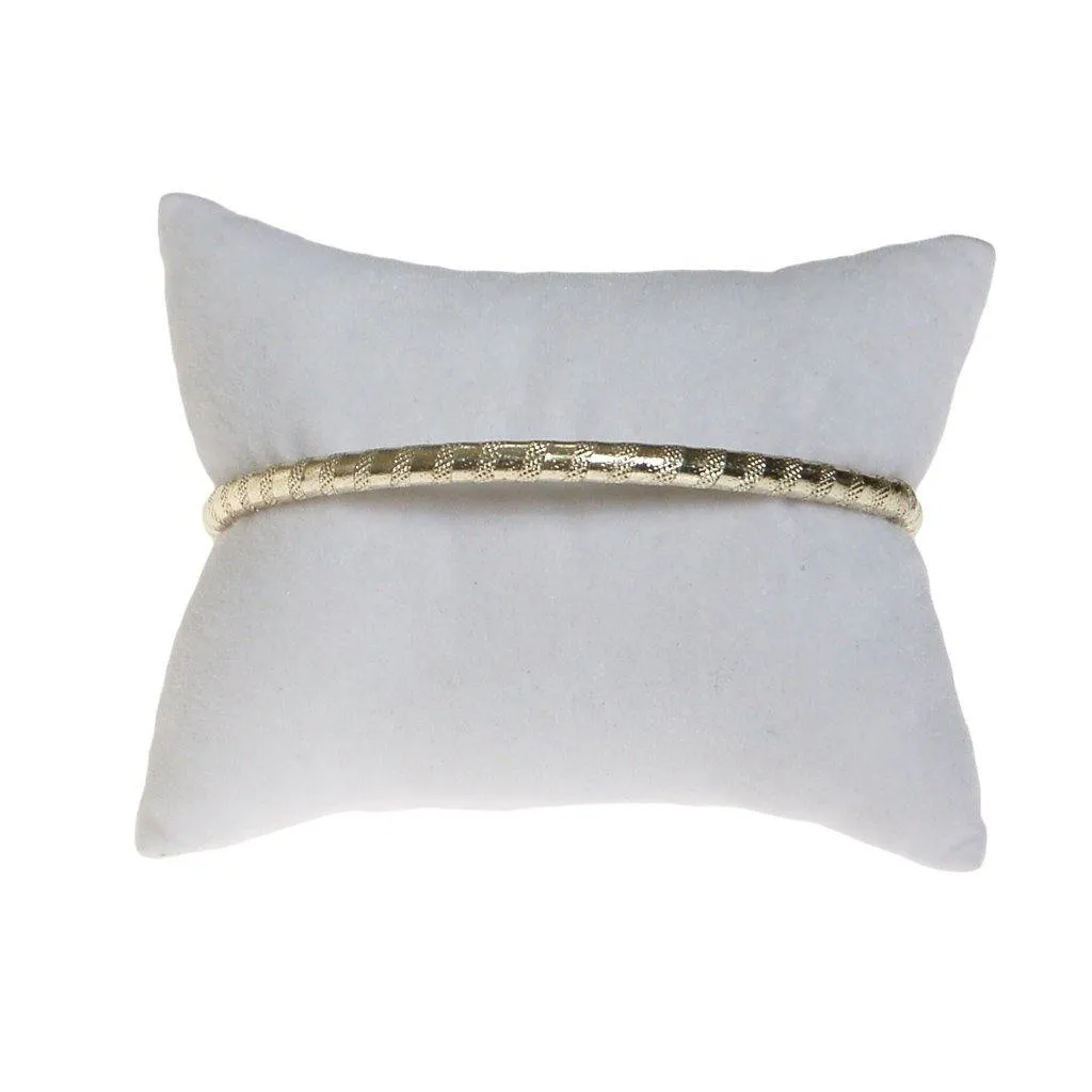 Silver Etched Bangle Bracelet