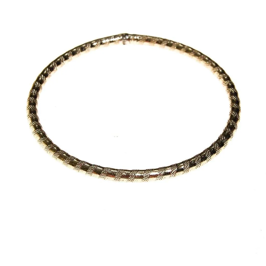 Silver Etched Bangle Bracelet