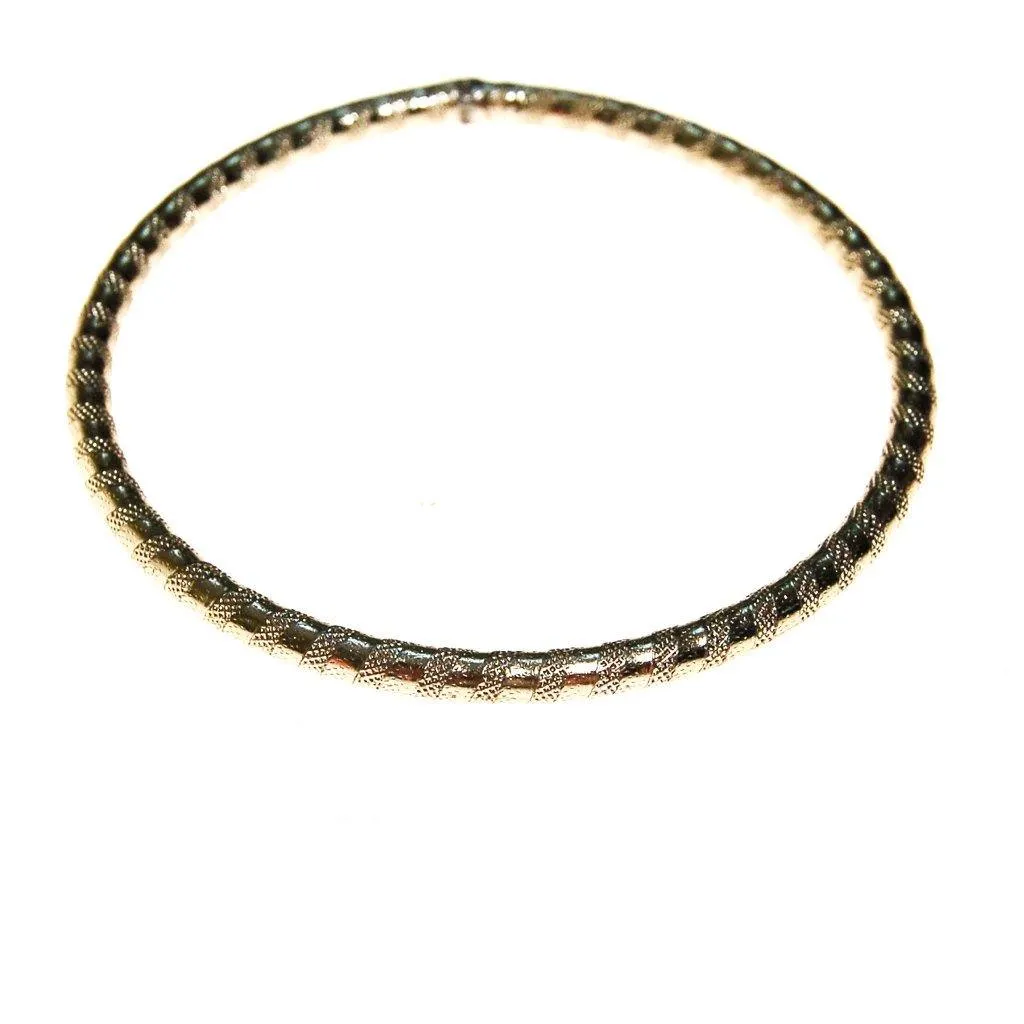 Silver Etched Bangle Bracelet