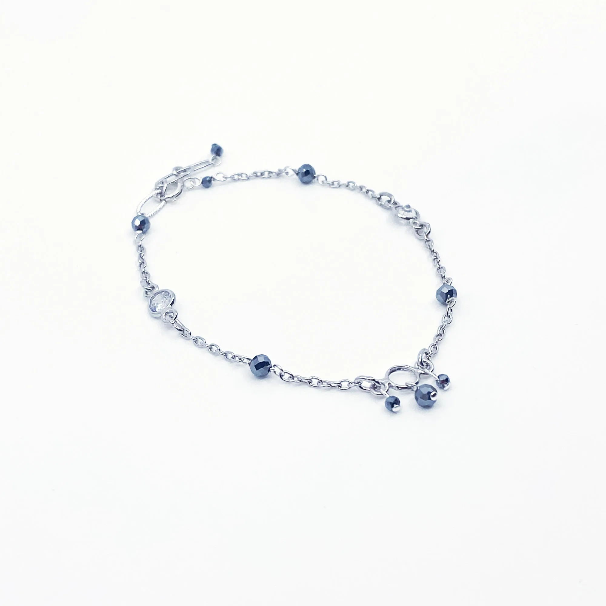 Silver Grey Terahertz Stone Bracelet